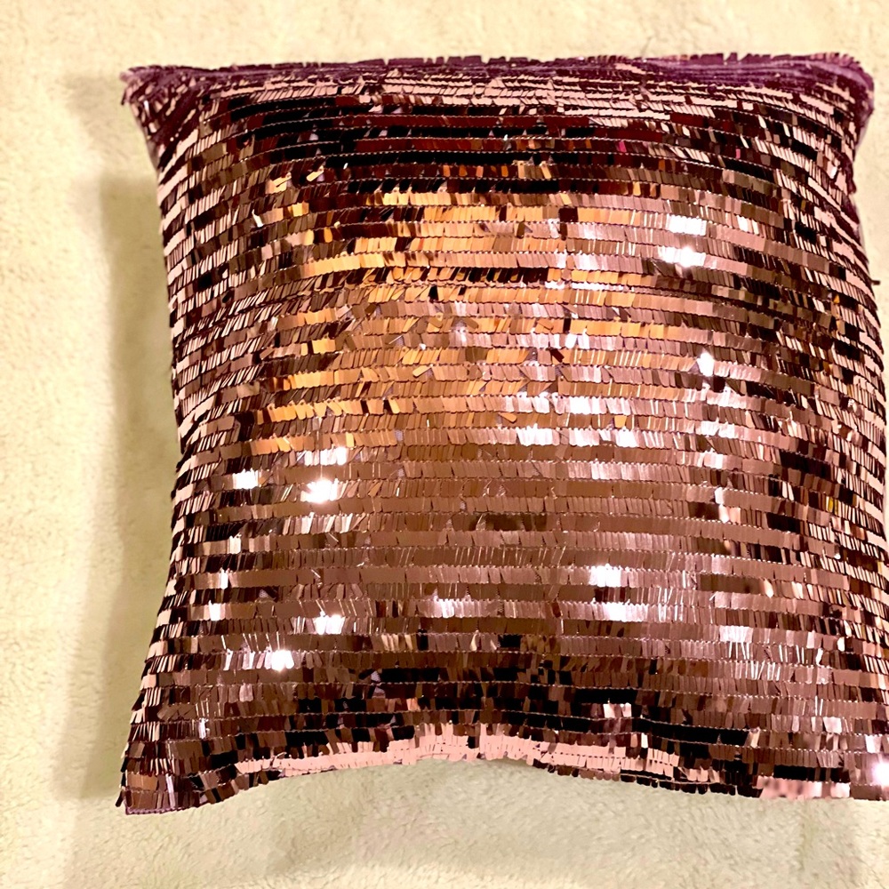 Sequined Dusty Rose Pillow